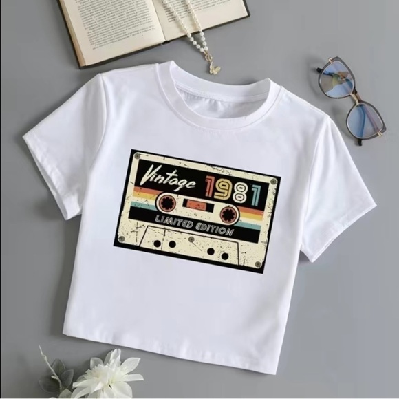 Vintage 1981 Crop Top | SIZE S - Picture 1 of 4